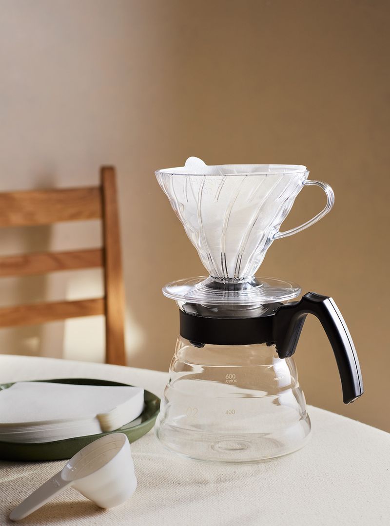 Kit Hario V60-02 Pour Over 600ml Transparente