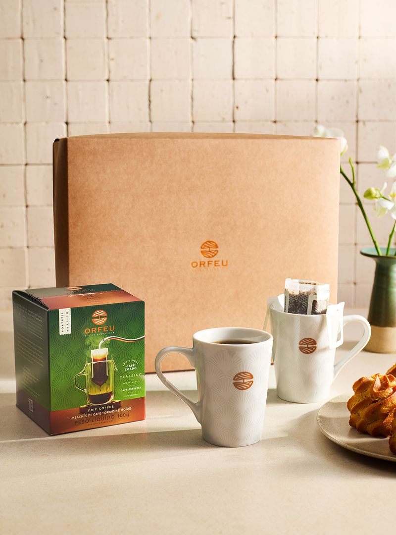Kit Presente Drip Coffee Clássico + 2 Canecas